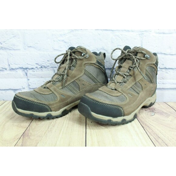 LL Bean Model 4 Brown Suede Waterproof Lace Up Trail Hiking Boots Size 9 Wide - Picture 2 of 9